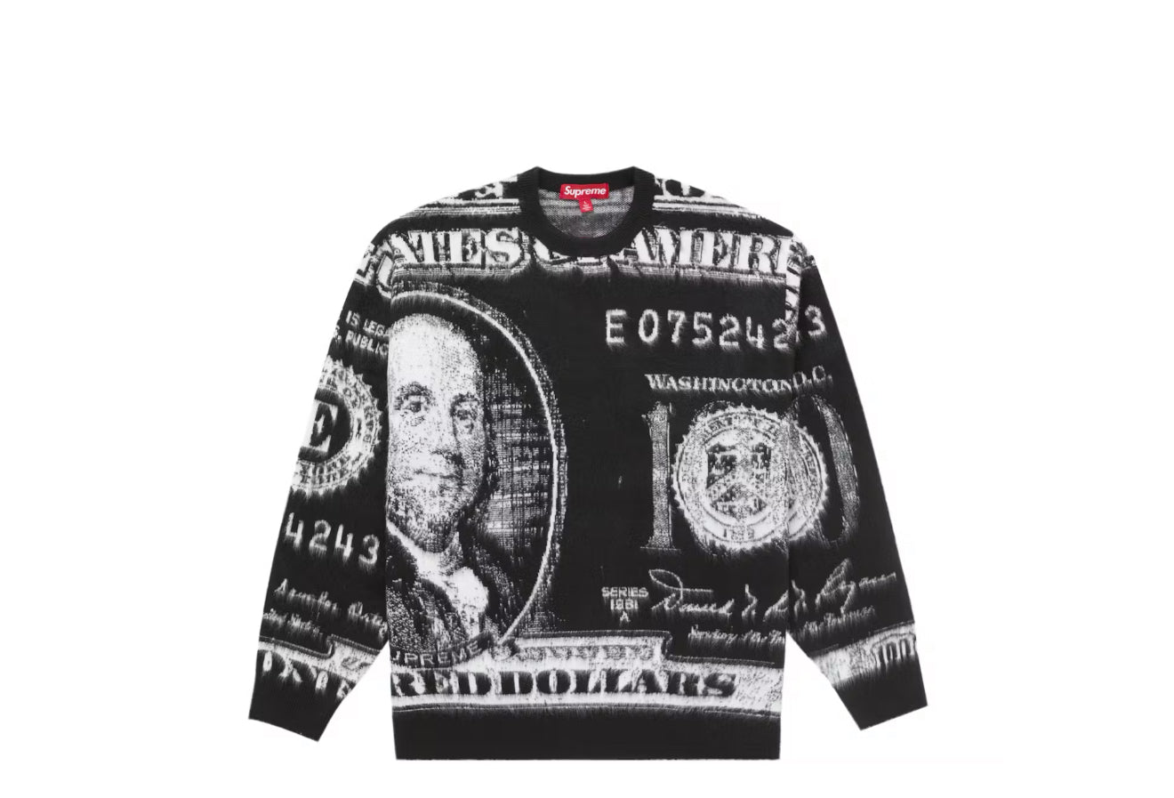Supreme Ben Franklin Money Sweater Black