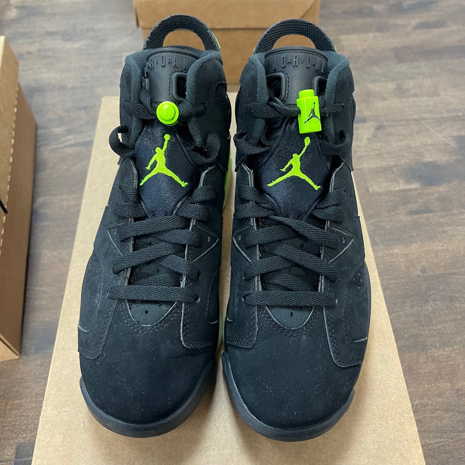 (GS) Electro Green Jordan 6 (USED,No Box)