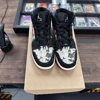 (GS) Jordan 1 Mid Newspaper Air Times (USED,NO BOX)