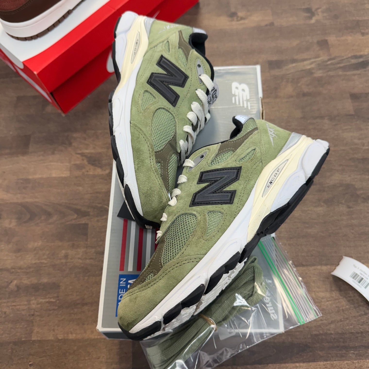 JJJound Olive New Balance 990v3 (USED, Replacement Box)