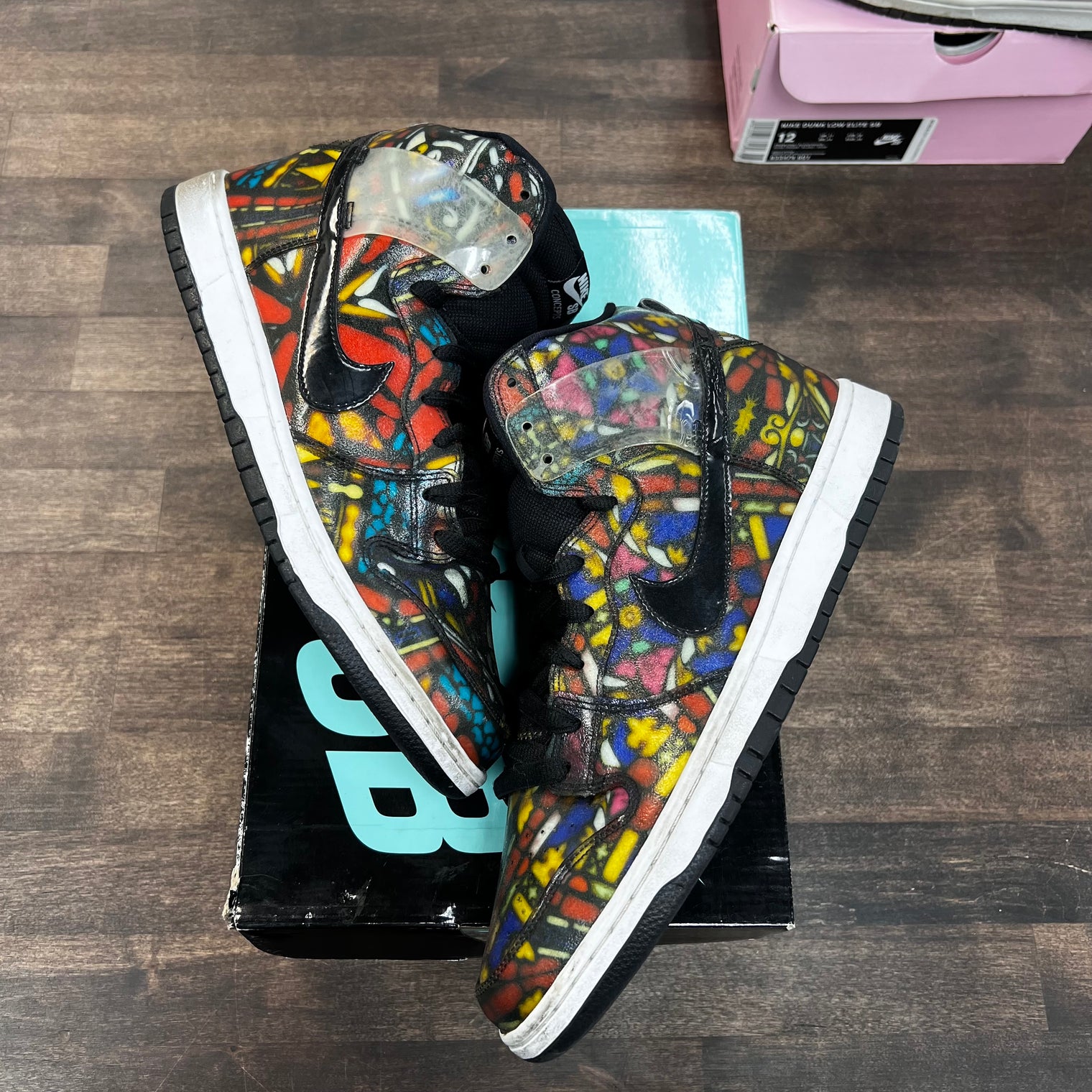 Concepts Stain Glass SB Dunk High (USED, No Insoles, Separating)