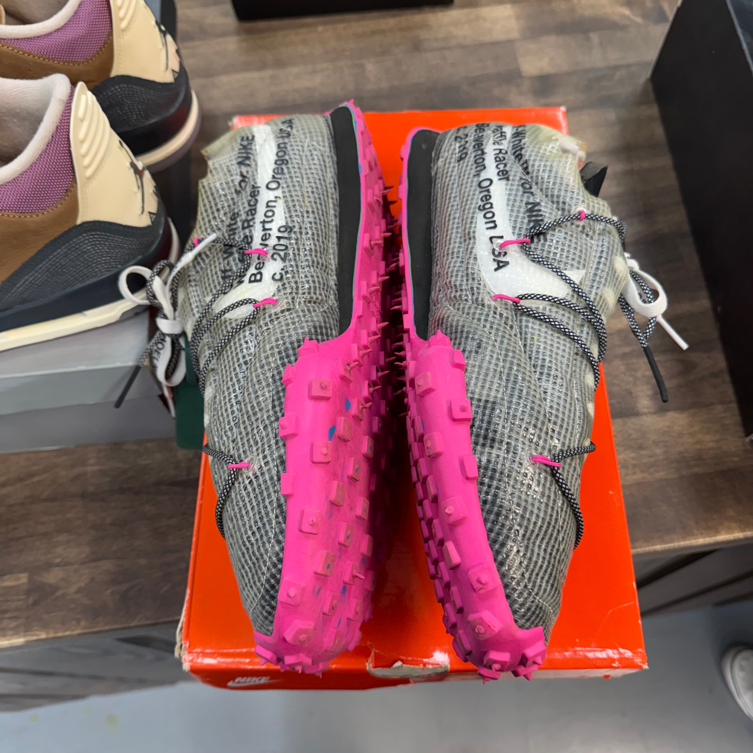 Nike Off-White Black Nike Waffle Racer (W) (USED) Size 14 (Pre-Owned) - Image 3