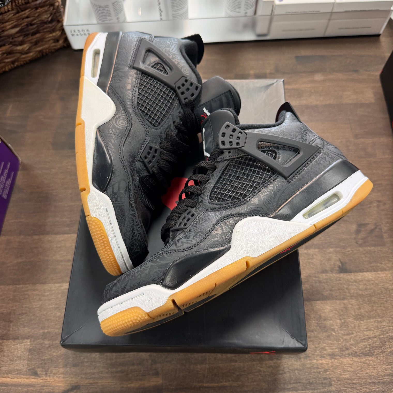 Laser Black Gum Jordan 4 Retro (USED)