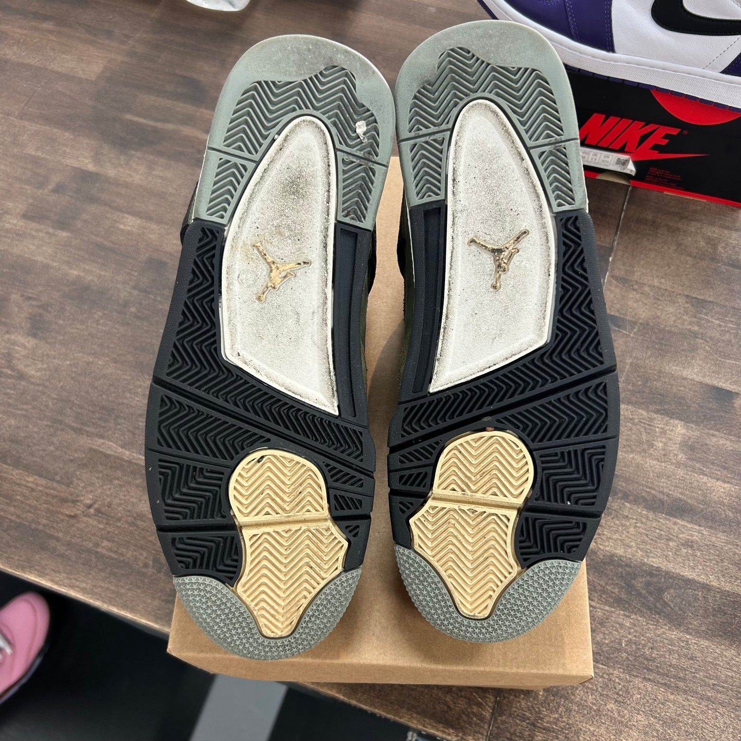 Craft Olive Jordan 4 Retro (USED, No Box)