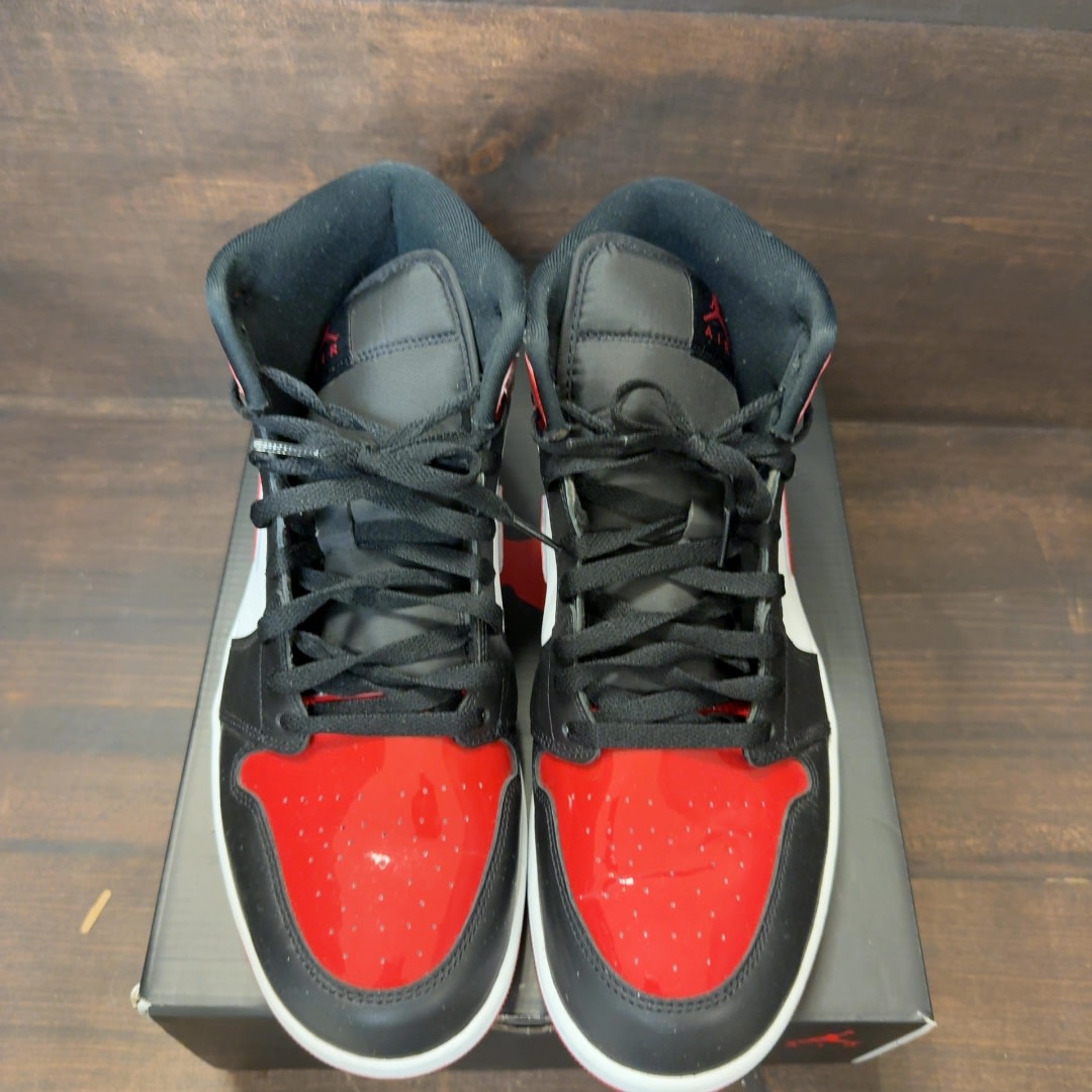 Jordan 1 Mid SE Patent Bred Toe Size 11.5 (Pre-Owned) - Image 3