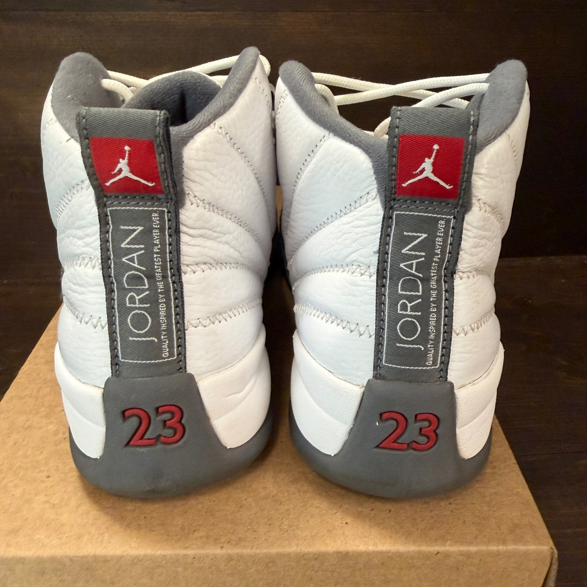 Jordan 12 Retro White Dark Grey Size 9.5 (Pre-Owned) - Image 4