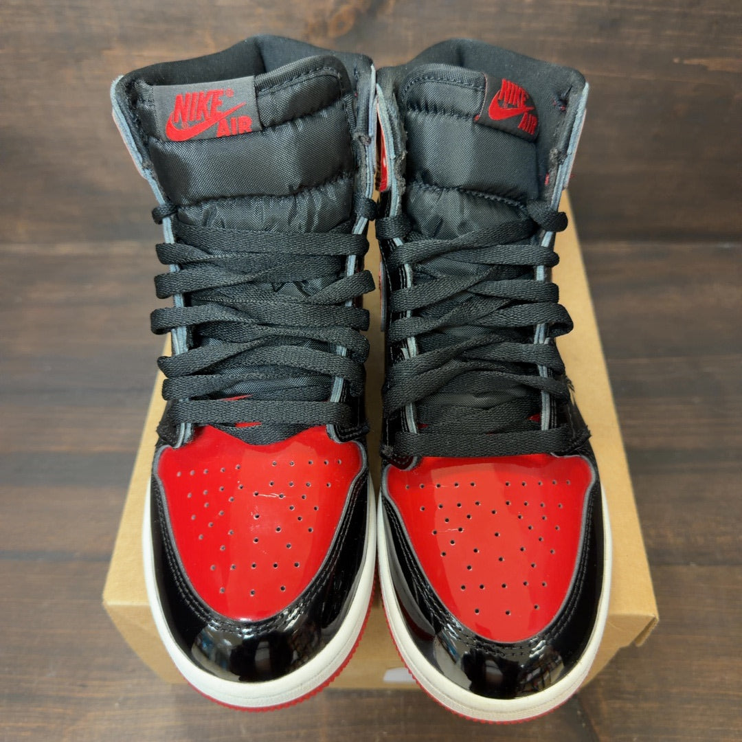 Jordan 1 Retro High OG Patent Bred (GS) Size 7Y (Pre-Owned) - Image 3