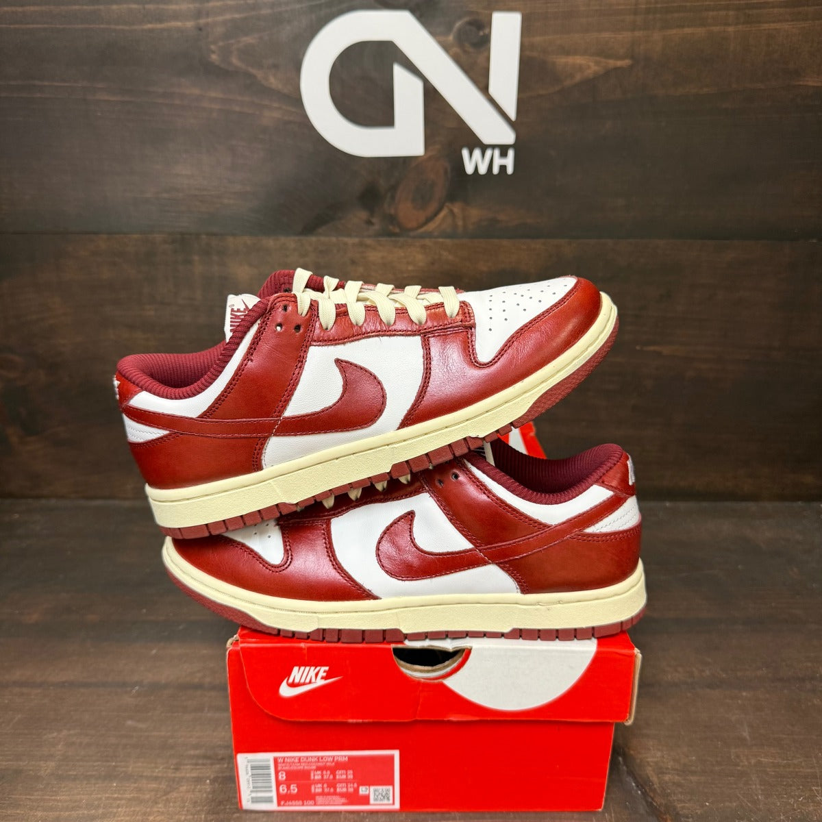 Nike Dunk Low PRM Vintage Team Red (Women's) - Image 1