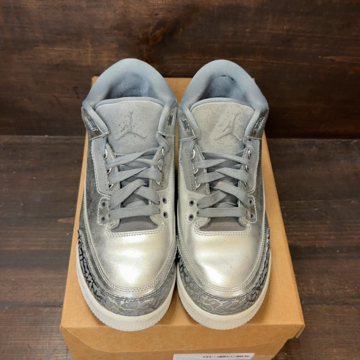 Jordan 3 Retro Premium Heiress Metallic Silver (GS) Size 7Y (Pre-Owned) - tag