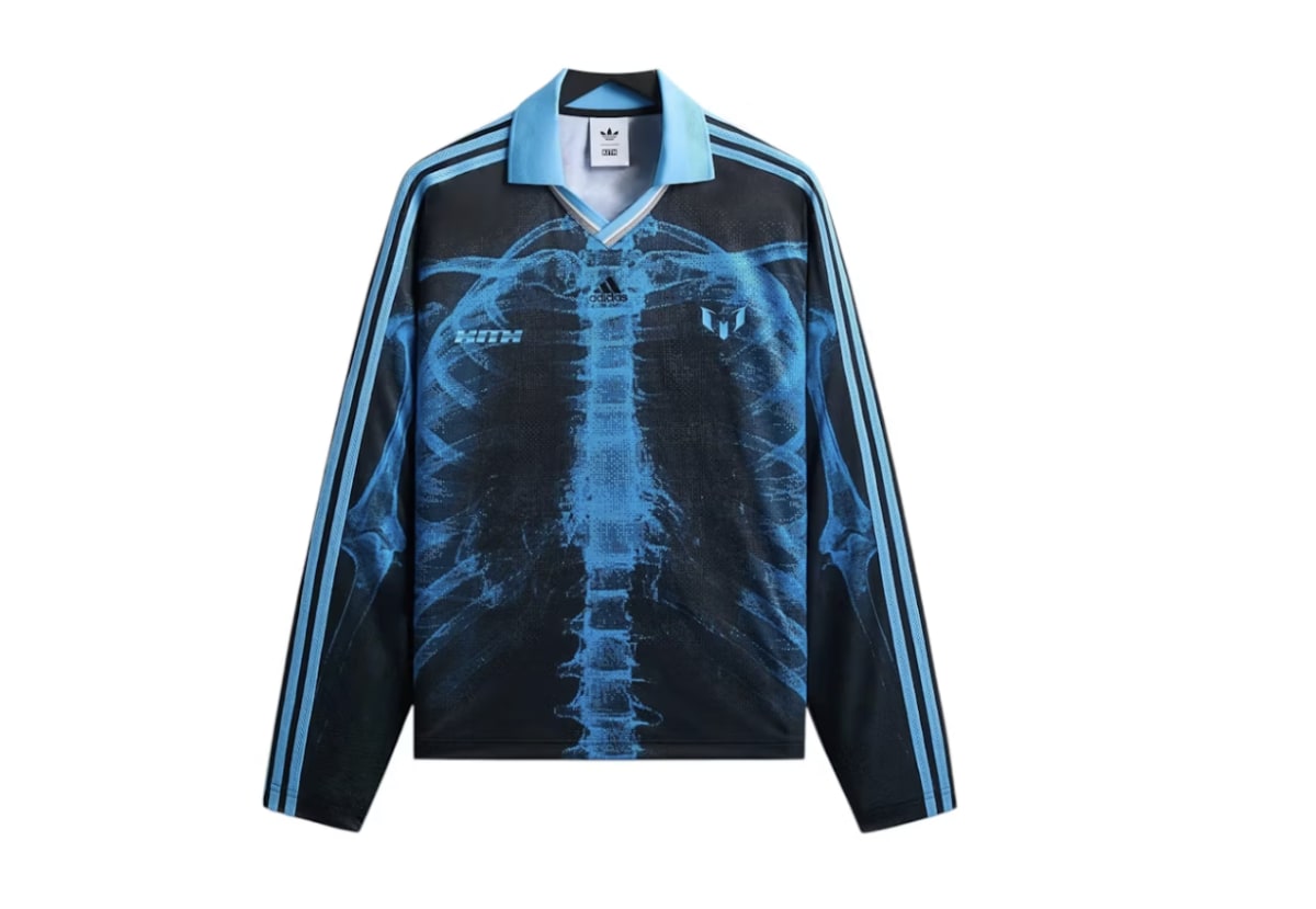 Kith x adidas Messi Football Skeleton Goalkeeper Long Sleeve Tee