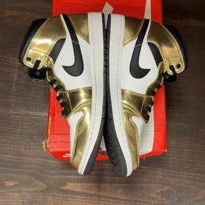 Jordan 1 Mid Metallic Gold Black White Size 10.5 (Pre-Owned) - Image 4