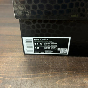 Nike Kobe 6 Protro Total Orange Size 11.5 (Pre-Owned)