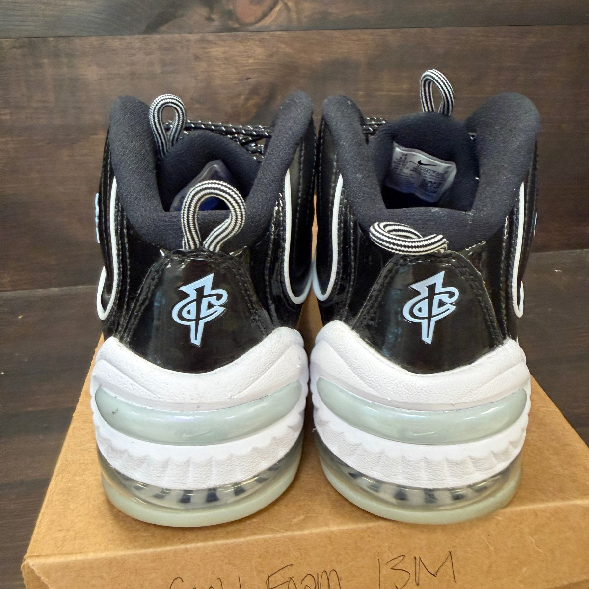 Nike Air Penny 2 Black Patent Football Grey Size 9.5 (Pre-Owned) - Image 4