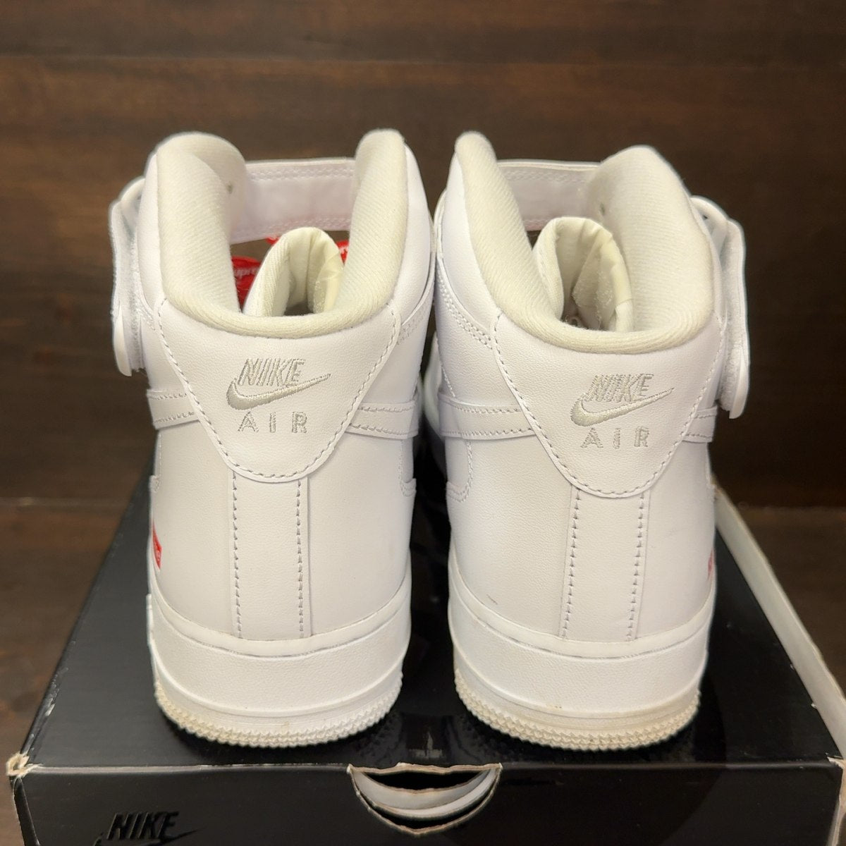Nike Air Force 1 Mid Supreme White Size 8.5 (Pre-Owned) - aux