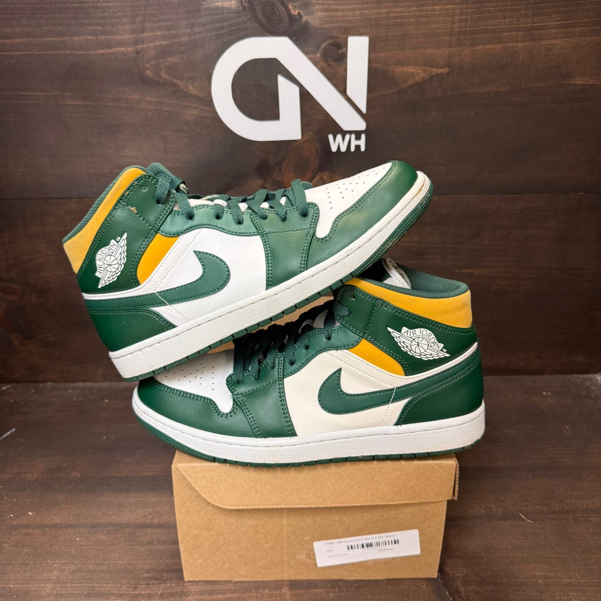 Jordan 1 Mid Sonics (2021) Size 10.5 (Pre-Owned) - Image 1