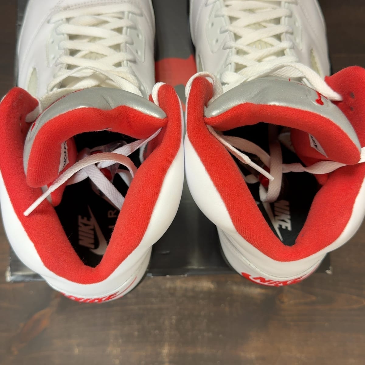 Jordan 5 Retro Fire Red Silver Tongue (2020) Size 14 (Pre-Owned) - aux