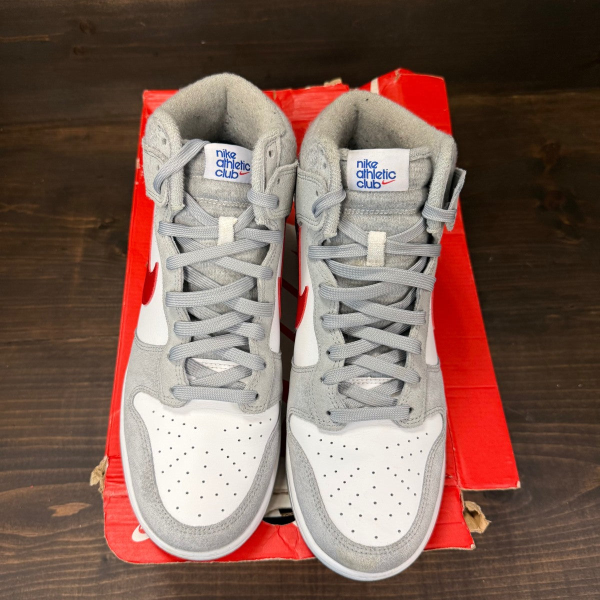 Nike Dunk High Light Smoke Grey Gym Red - Image 3