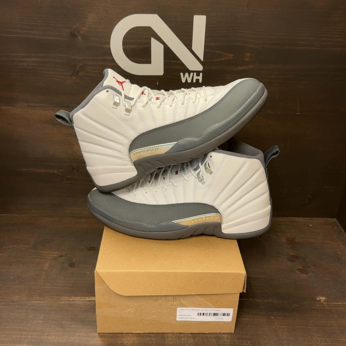 Jordan 12 Retro White Dark Grey Size 13 (Pre-Owned) - front