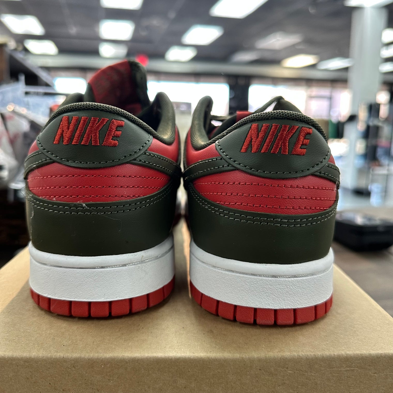 Nike Dunk Low Mystic Red Cargo Khaki (US 10) (Lightly Worn, No Box)
