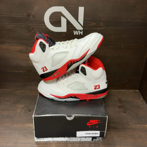 Jordan 5 Retro Fire Red Black Tongue (2025) Size 10.5 (Pre-Owned) - front