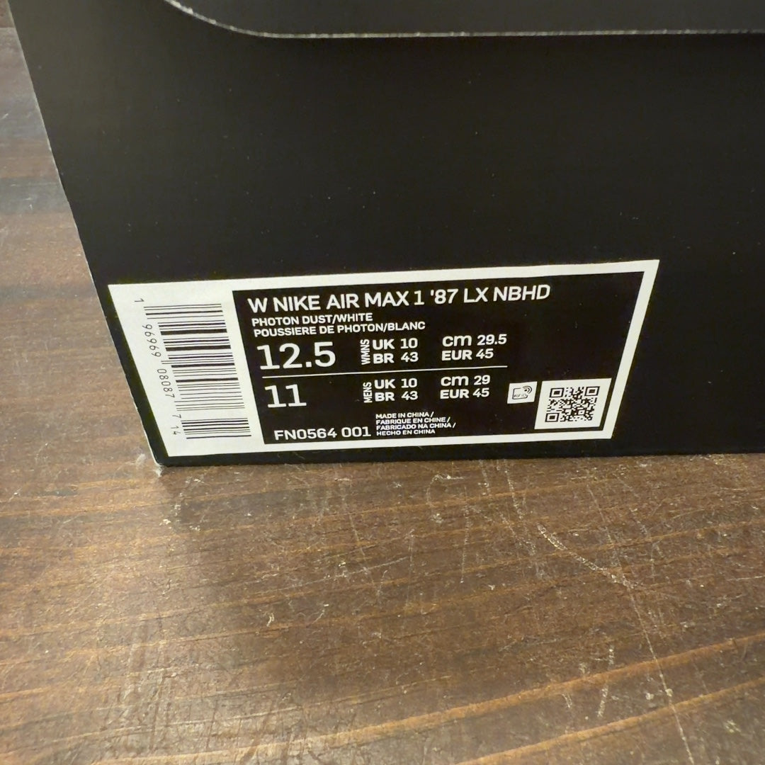 Nike Air Max 1 '87 LX Light Smoke Grey (Women's) Size 12.5W (Pre-Owned)