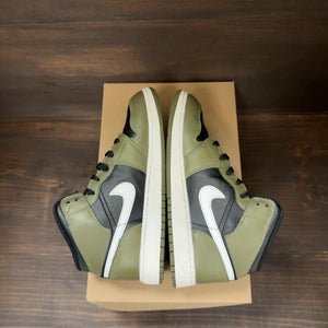 Jordan 1 Mid Black White Olive (GS) Size 7Y (Pre-Owned) - Image 6