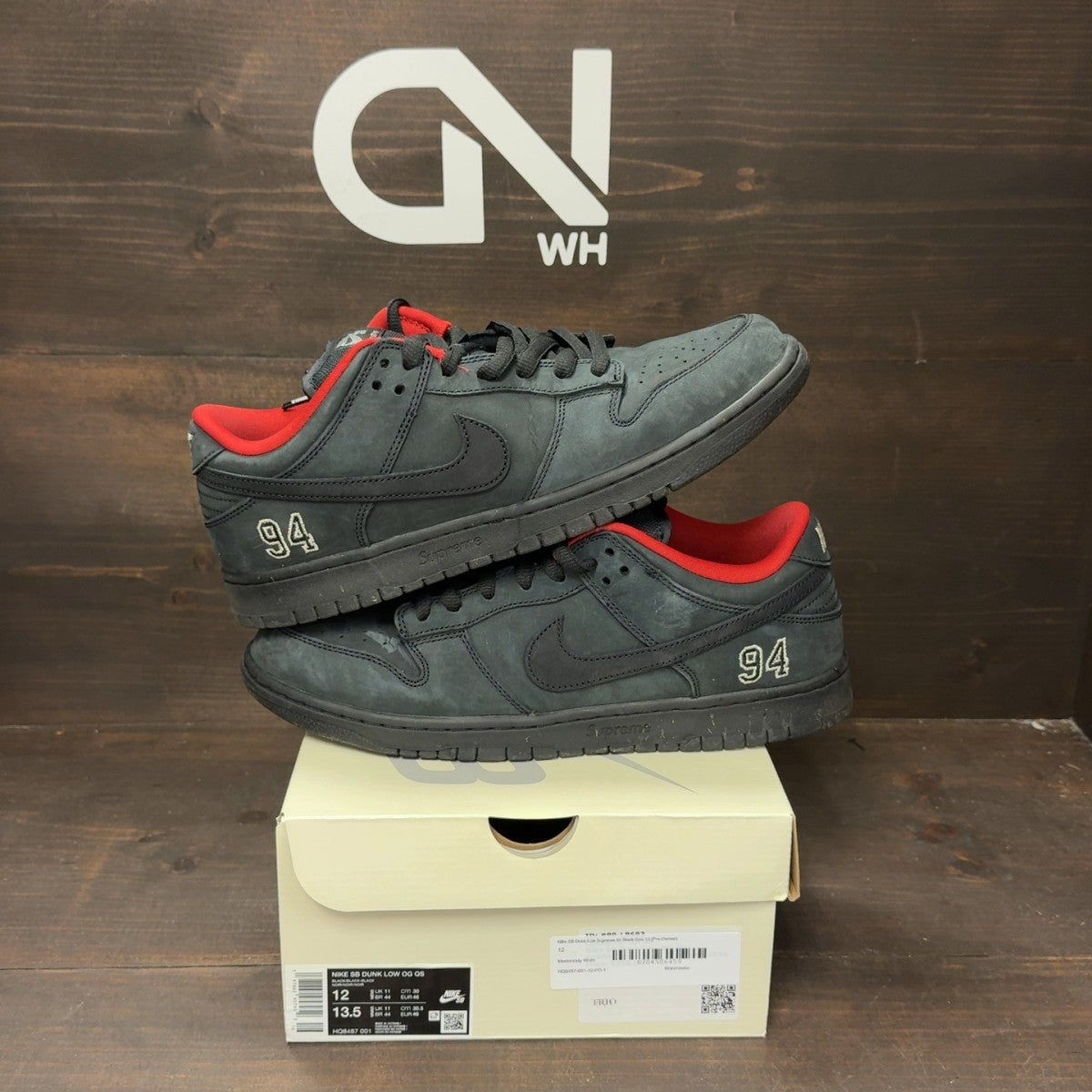 Nike SB Dunk Low Supreme 94 Black - Image 1