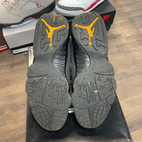 University Gold Dark Charcoal Jordan 9 Retro (USED)