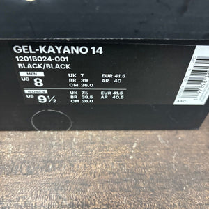 ASICS Gel-Kayano 14 8ON8 Black Green Size 8 (Pre-Owned) - aux