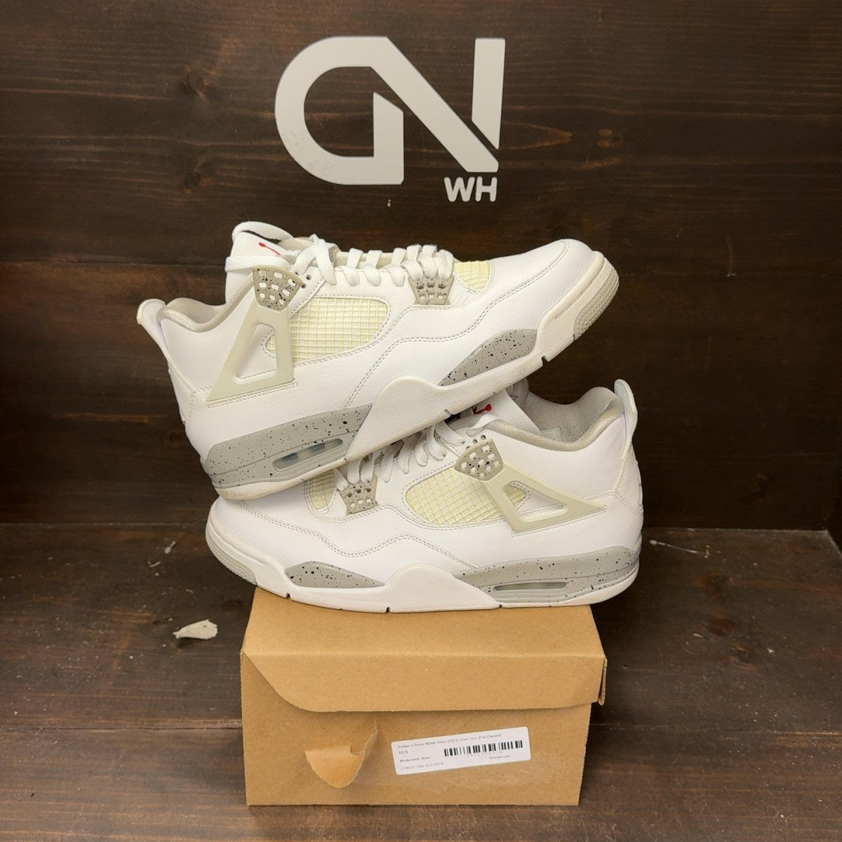 Jordan 4 Retro White Oreo (2021) Size 10.5 (Pre-Owned) - Image 1