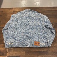 Supreme Script Jacquard Denim Trucker Jacket (USED)