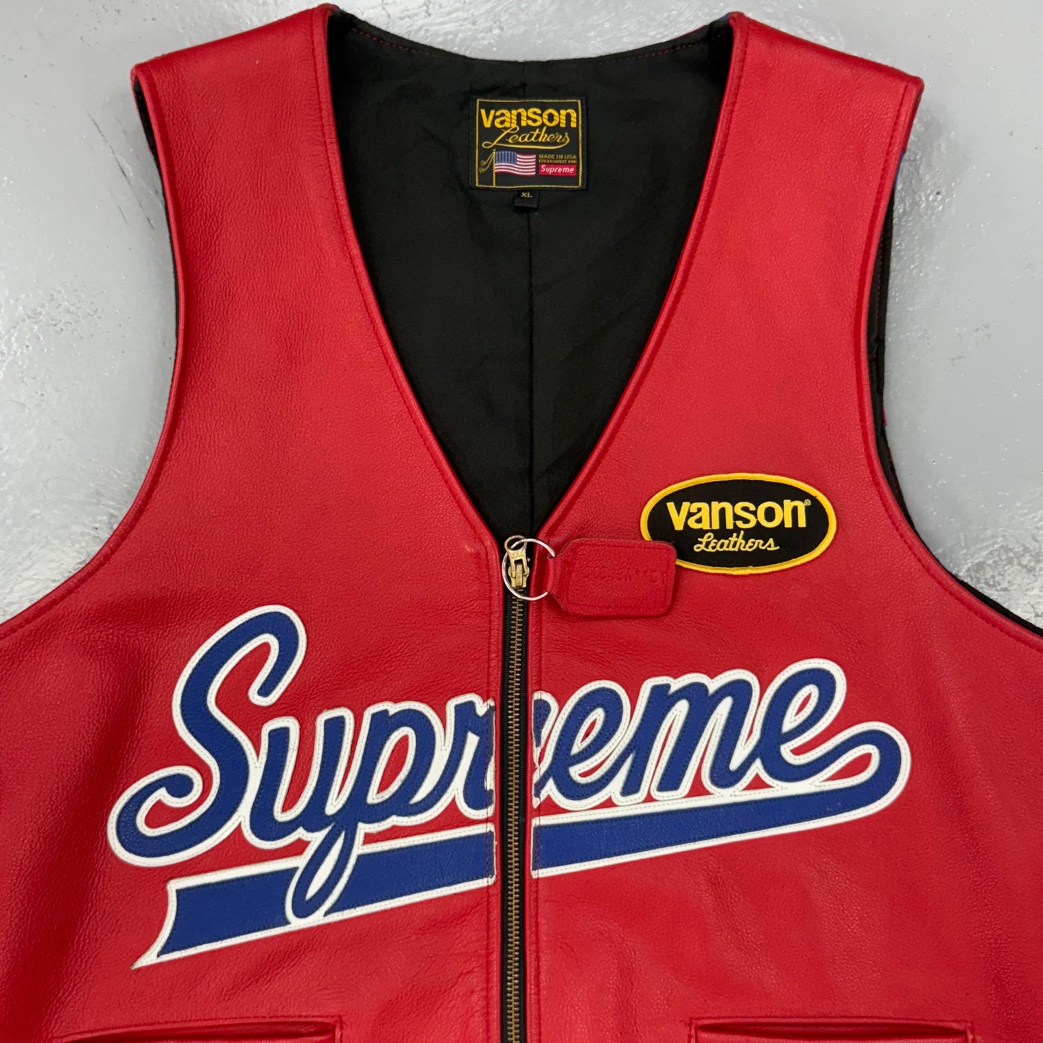 Supreme Vanson Leather Spider Web Vest (USED)