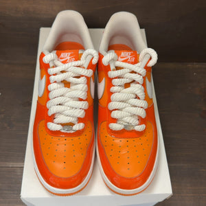 Nike Air Force 1 Low '07 Orange White Patent Size 8 (Pre-Owned) - tag