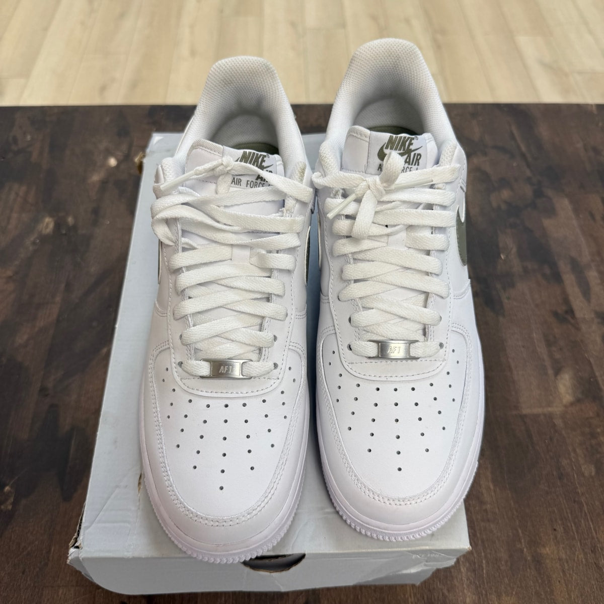 Nike Air Force 1 Low '07 White Neutral Olive Size 11 (Pre-Owned) - Image 2