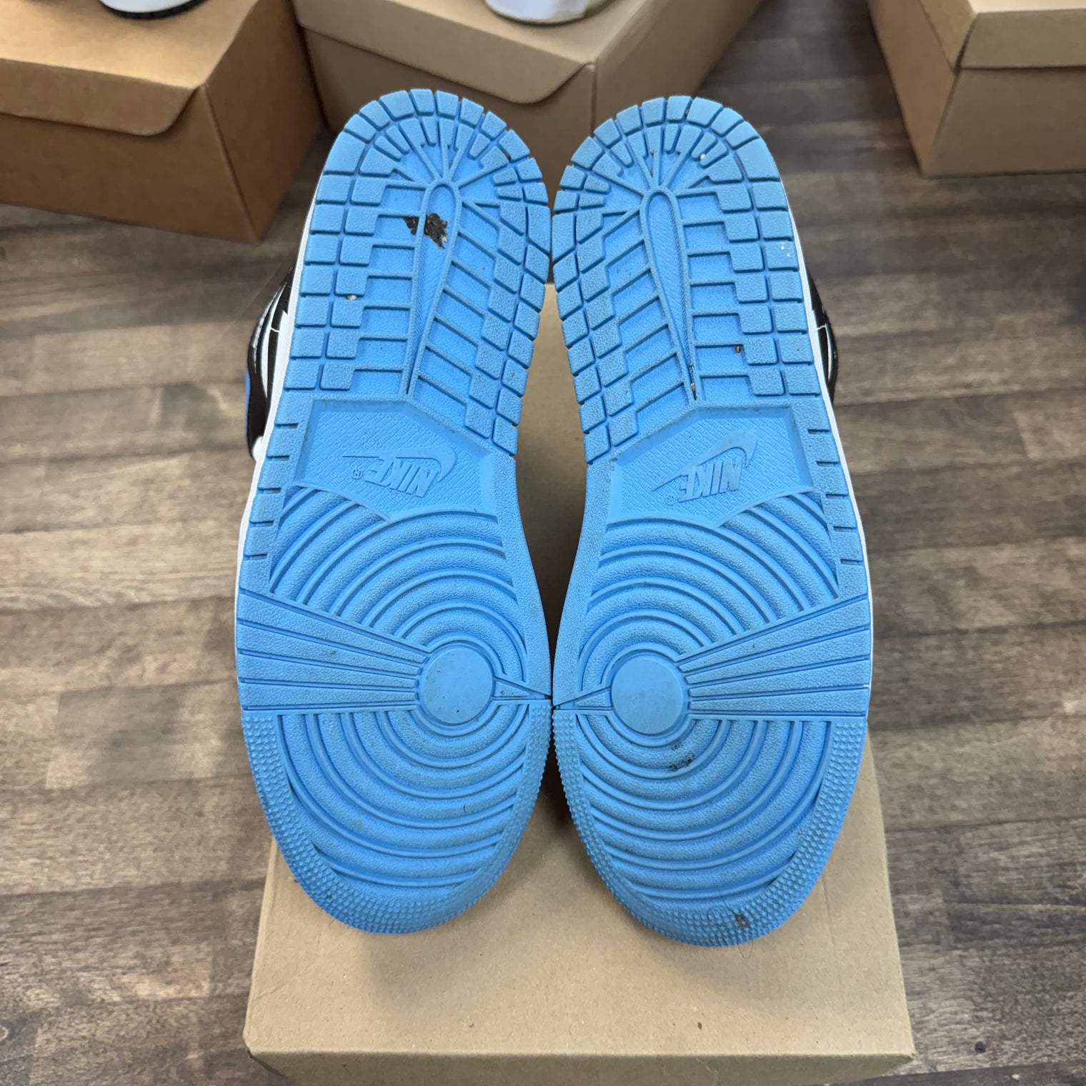 University Black Blue Jordan 1 Mid (W) (USED, No Box)