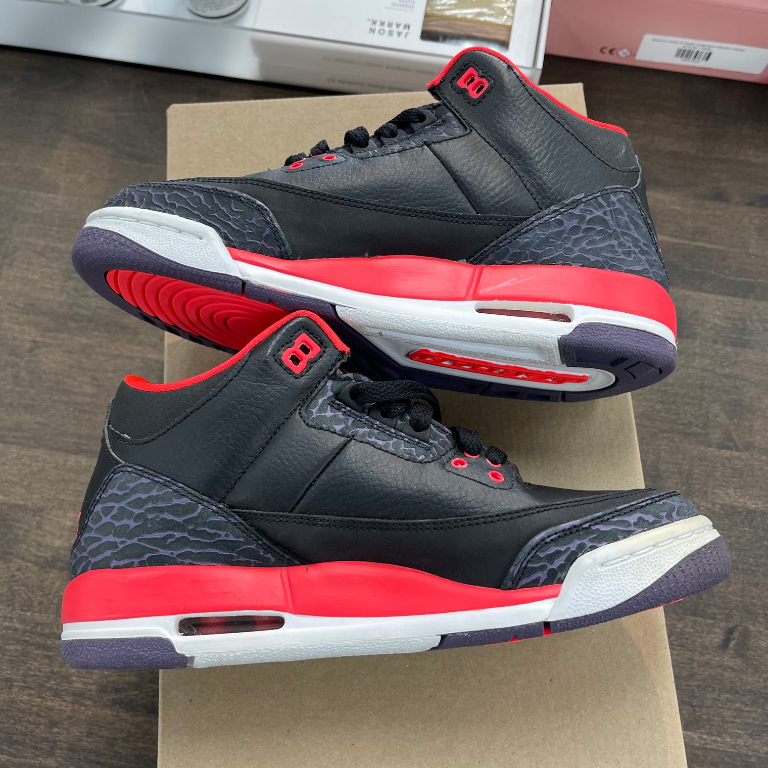 Crimson Jordan 3 (GS) (USED, No Box)