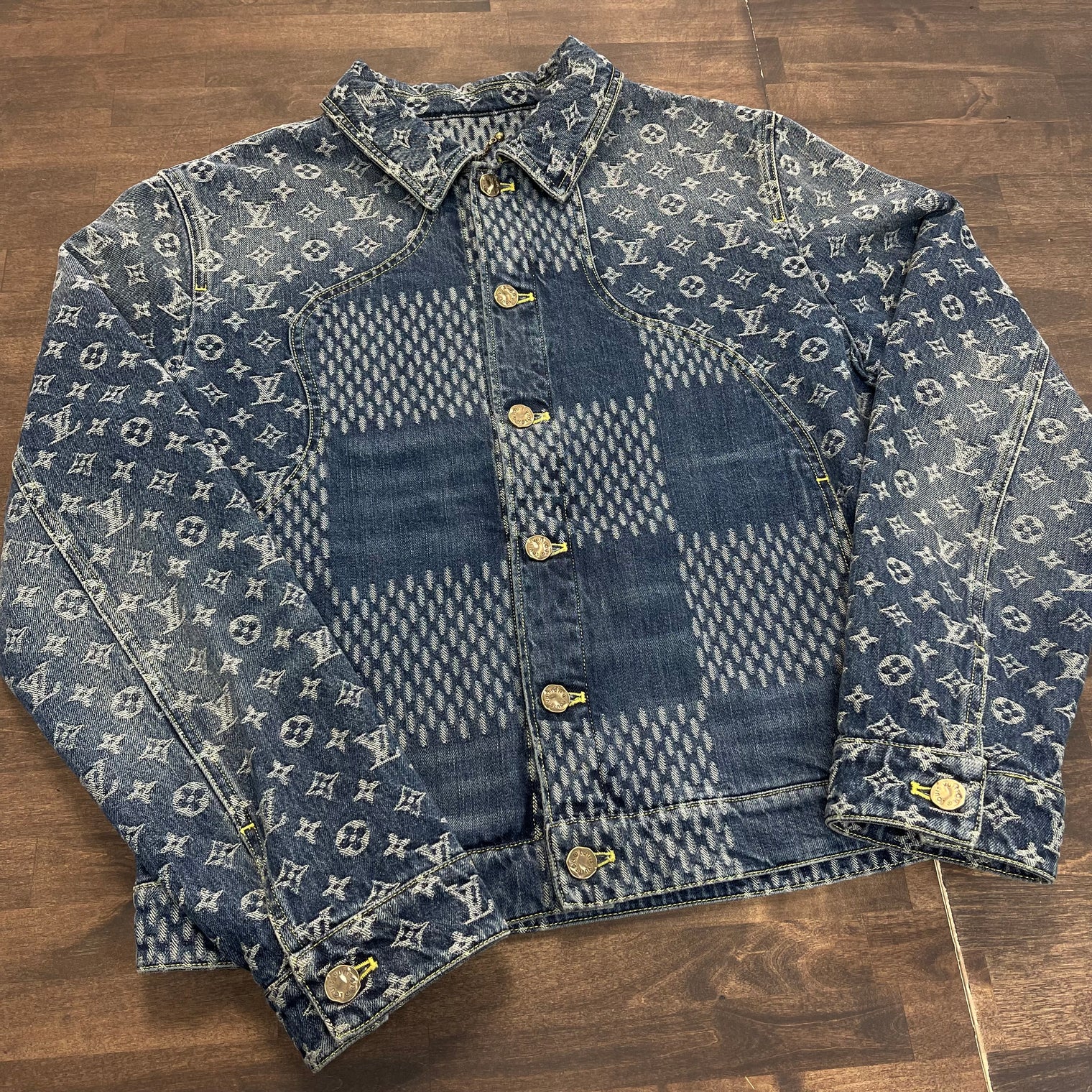 Louis Vuitton Nigo Monogram Denim Jacket Blue (Lightly Worn)