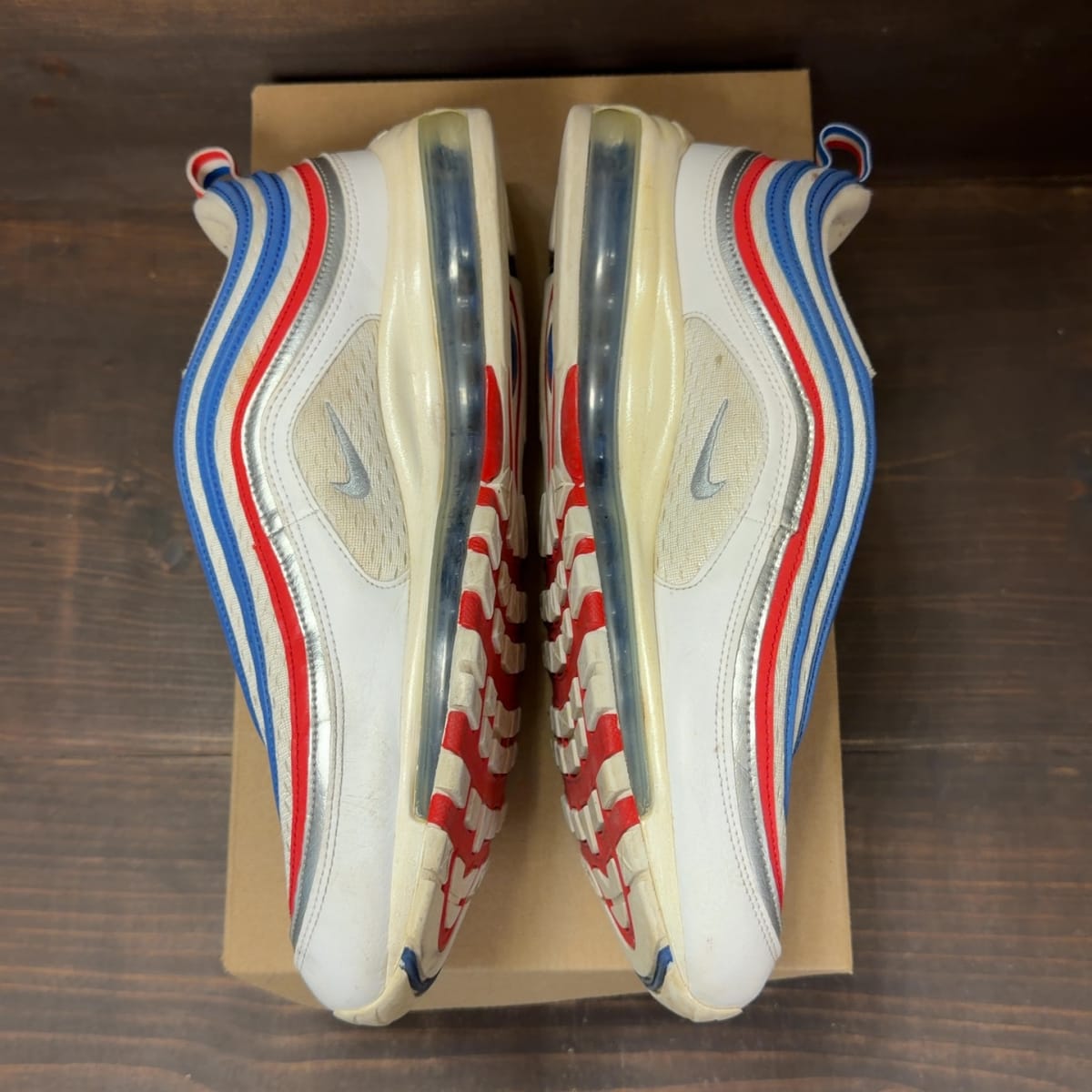 Nike Air Max 97 Game Royal Metallic Silver University Red Size 11.5 (Pre-Owned) - aux