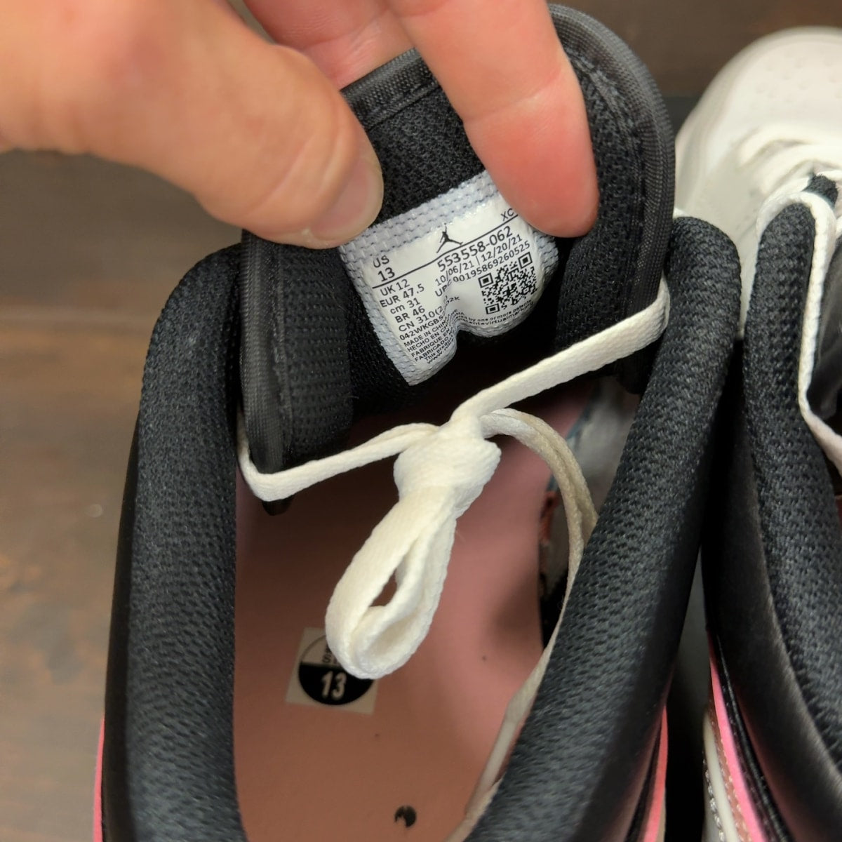 Jordan 1 Low Black Grey Pink Size 13 (Pre-Owned) - Image 7