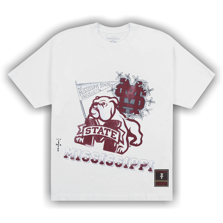Cactus Jack by Travis Scott x Mitchell & Ness Mississippi State University Handdrawn Tee 'White'