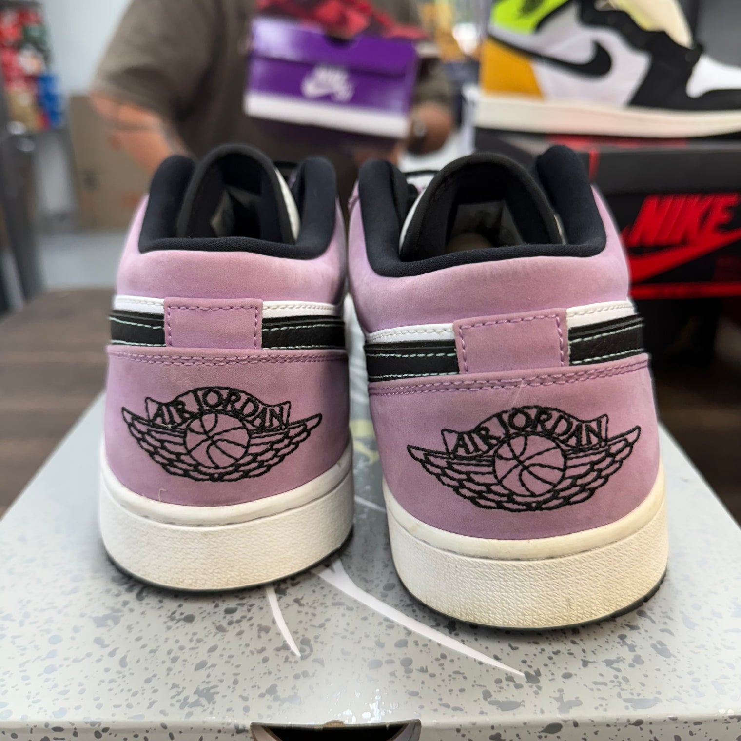 Violet Shock White Black Jordan 1 Low SE (USED, Replacement Box)
