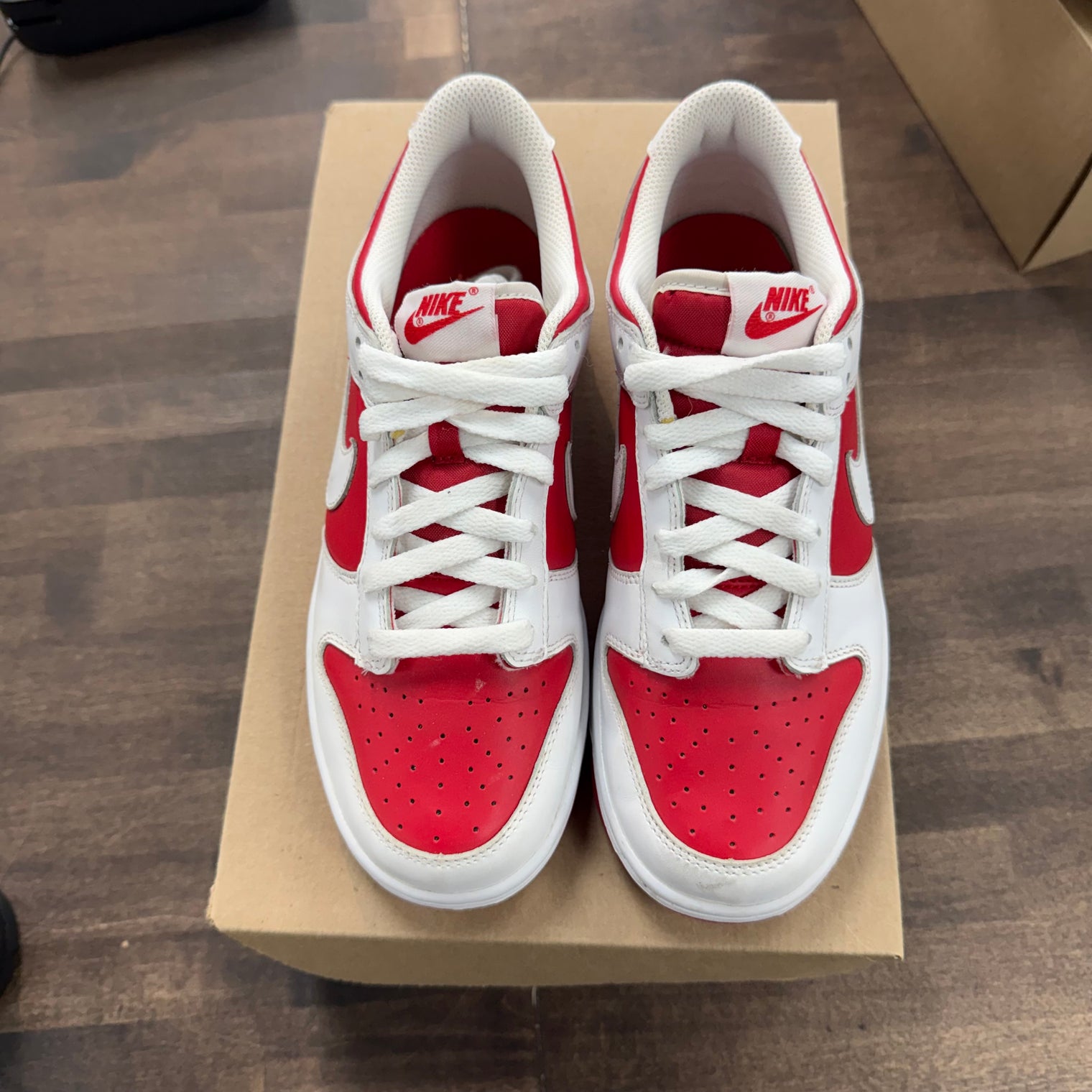 Championship Red Nike Dunk Low (GS) (USED, No Box)