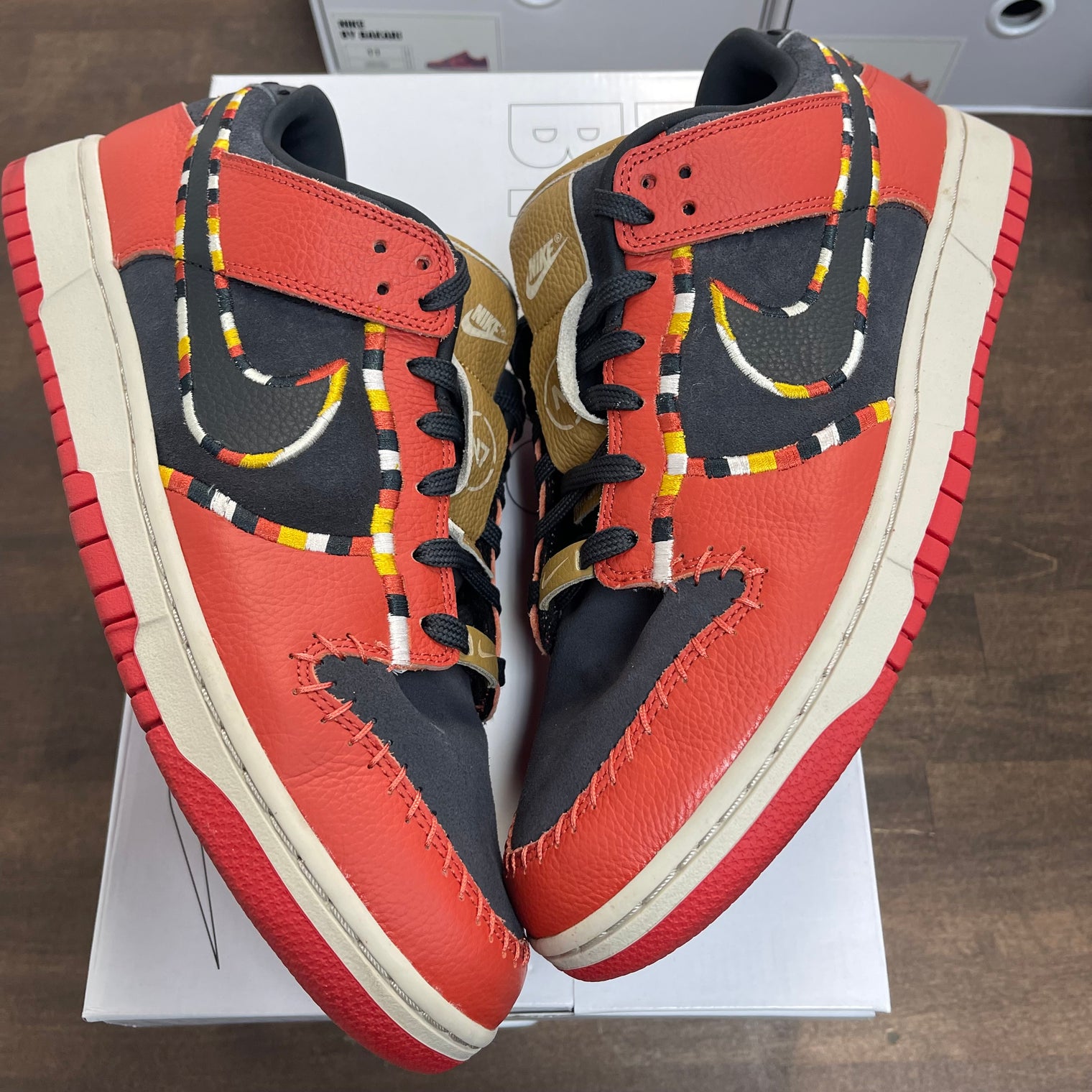 Nike ID N7 Red Black Dunk Low (USED)