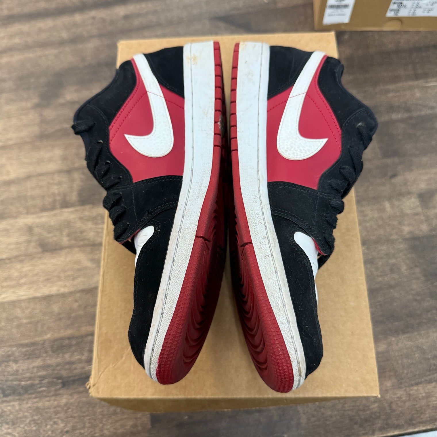 Black White Gym Red Jordan 1 Low (W) (USED, No Box)