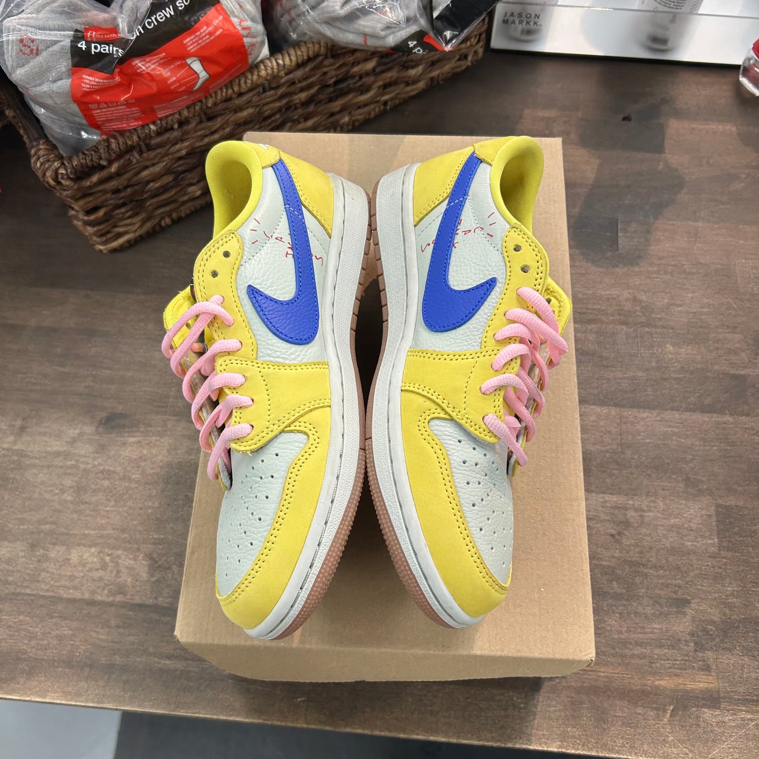 Travis Scott Canary Jordan 1 Low OG SP (W) (USED, No Box)