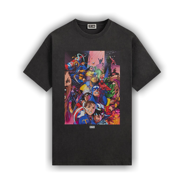 Kith x Marvel vs. Capcom Heroes Vs. Street Fighter Vintage Tee 'Black'
