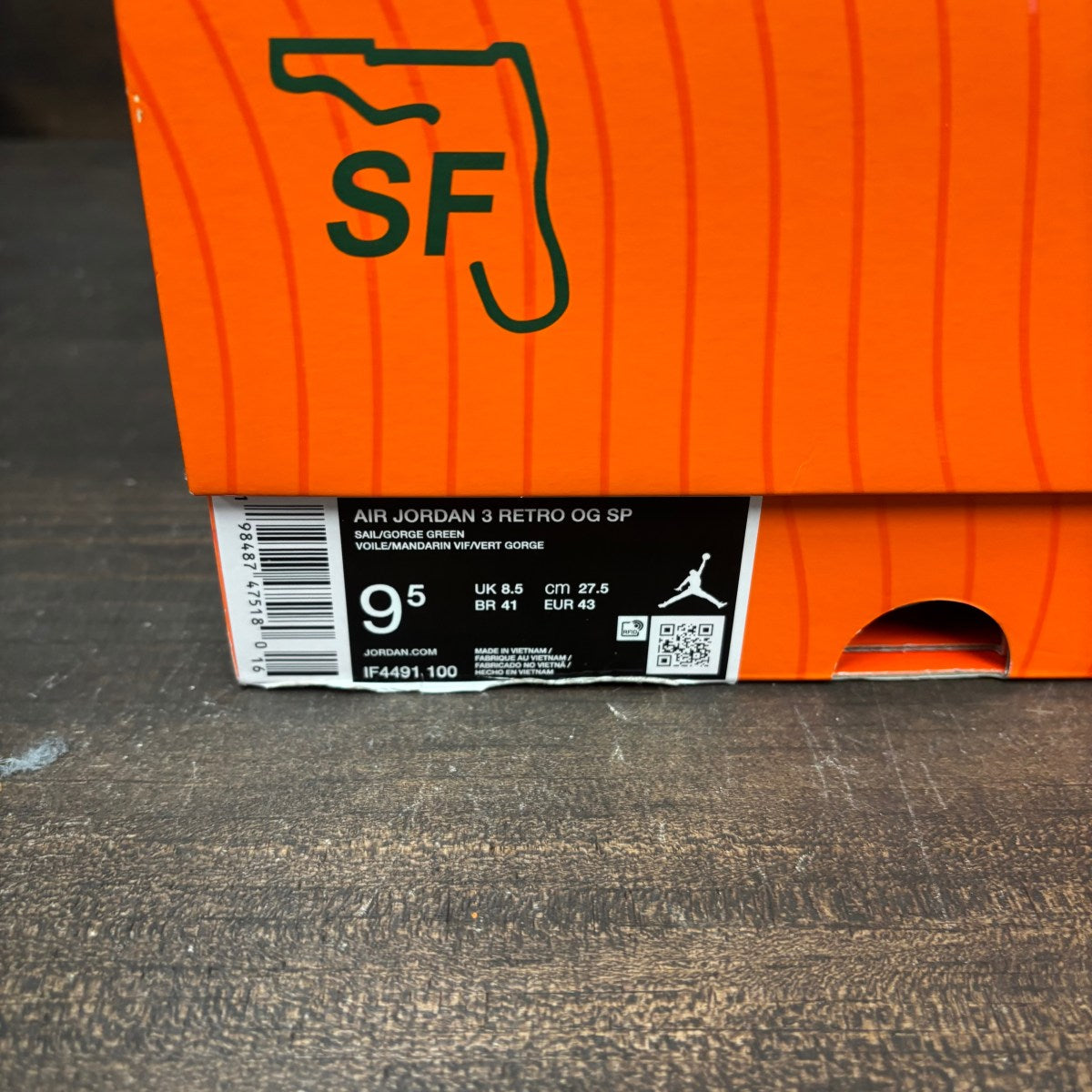 Jordan 3 Retro SP SoleFly Miami Size 9.5 (Pre-Owned) - Image 8