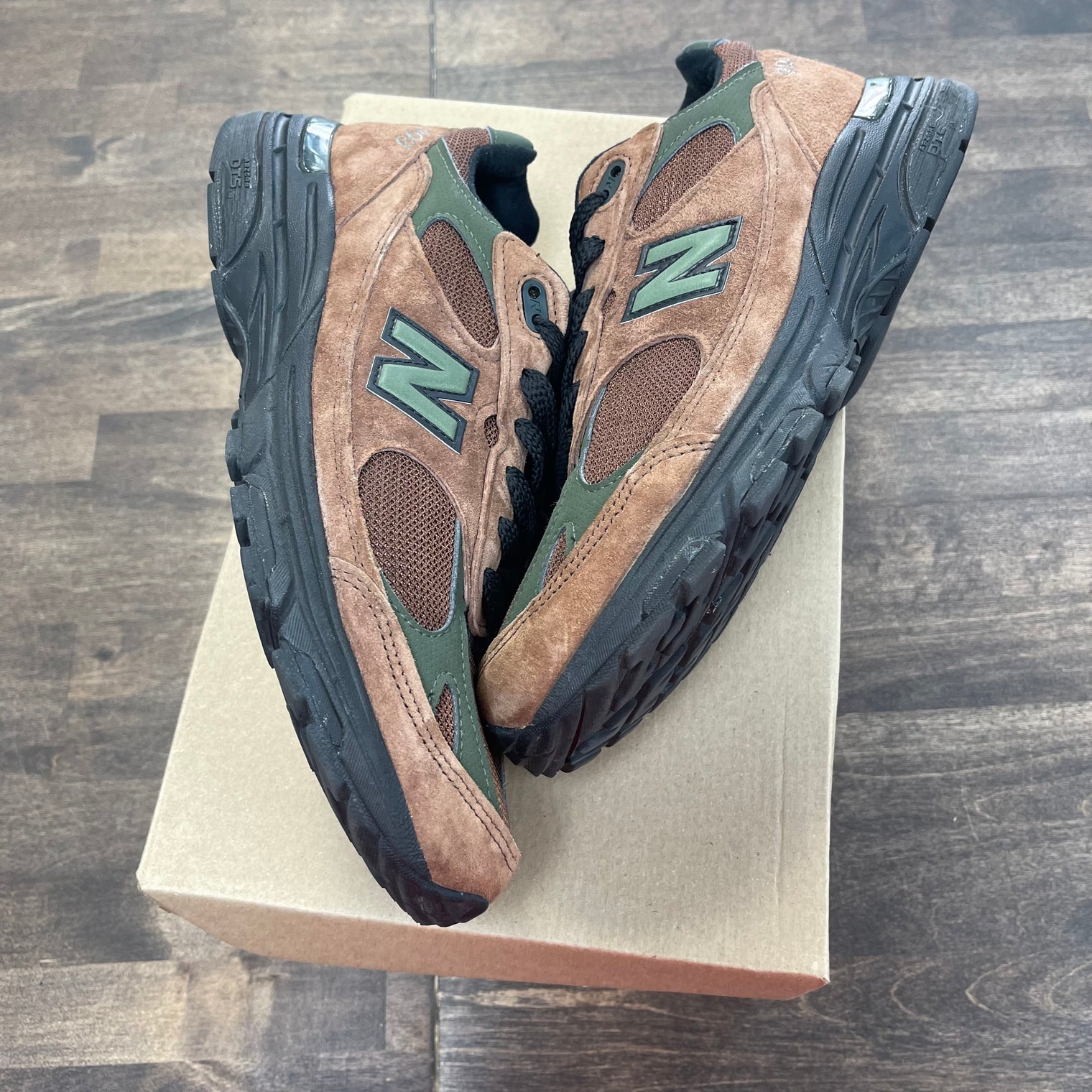 Aime Leon Brown Green Beef & Broccoli New Balance 993 (USED, No Box)