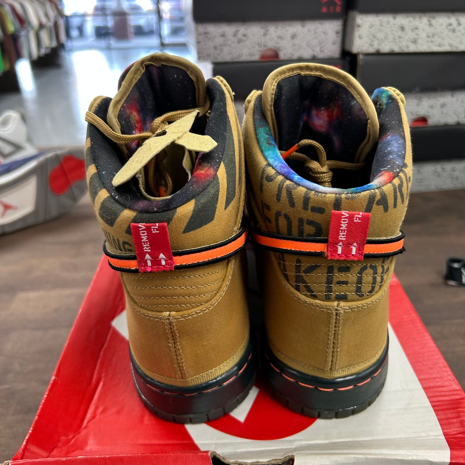 All-Star Galaxy Gold Nike Dunk High (USED, Replacement Box)