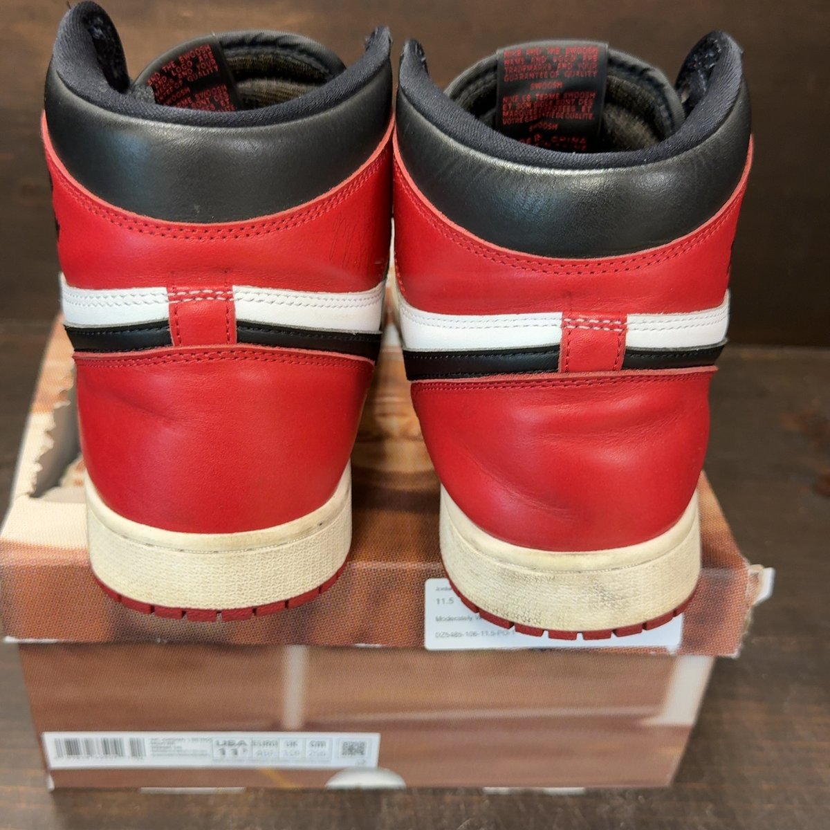 Jordan 1 Retro High OG Black Toe Reimagined Size 11.5 (Pre-Owned) - aux